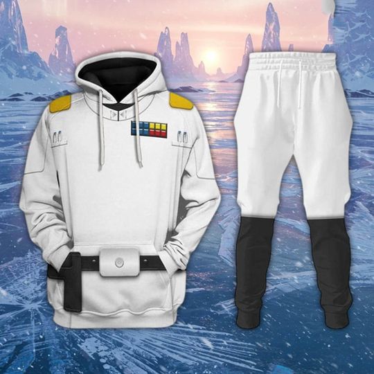 Discover Imperial Commander Hoodie Joggers Sets, White Officer Costume Outfit, Cosplay Tracksuit, Gift for Sci-Fi Fans, Galactic Apparel