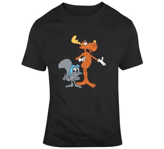 Rocky And Bullwinkle Retro Cartoon Character T Shirt