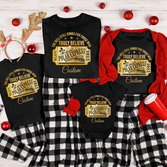 Discover Personalized Polar Express Family Christmas Shirt, Matching Pajamas, Custom Ticket Tee Set for Families, Perfect Holiday Outfit & Gift Idea