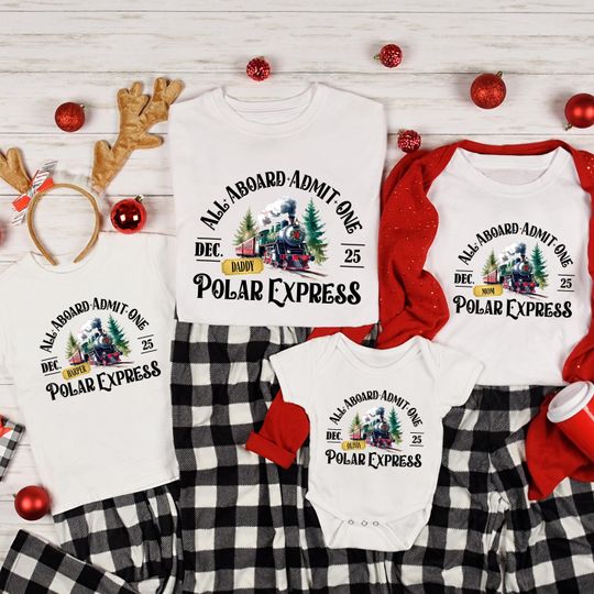 Discover Personalized Polar Express Family Christmas Shirts: Matching Pajama Tops