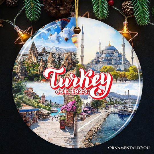 Discover Culturally Vibrant Turkey Ceramic Ornament, Ottoman Souvenir and Christmas Tree Decor