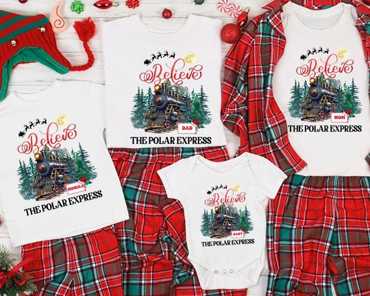 Discover Custom Christmas Train Sweatshirt, Holiday Express Shirt, Magical Christmas Pajamas, Christmas Group Hoodie, Christmas Gifts, Trip Clothing