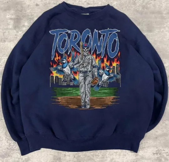 Discover Retro style Toronto Blue Jays Baseball crewneck sweatshirt VK02894