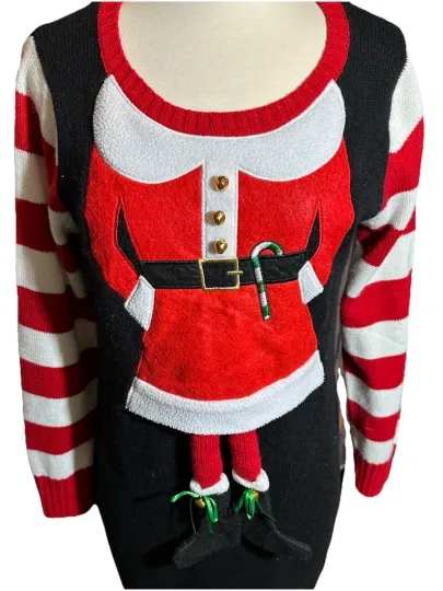 Discover Women's Jingle Christmas Holiday Sweater Dress Size Medium Ugly Sweater