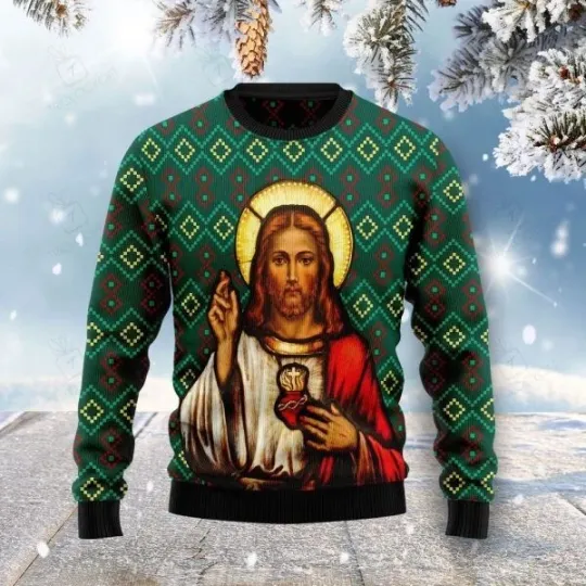 Discover Jesus Ugly Christmas Sweater 3D Printed Best Gift For Men And Women Xmas Gift