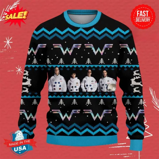 Discover Weezer Ugly Christmas Holday Sweater S-5XL