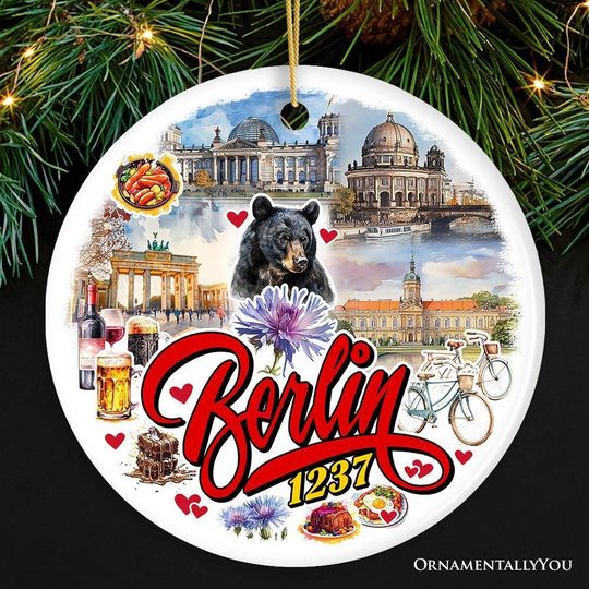 Discover Culturally Artistic Berlin City Ceramic Ornament, Germany Historical Heritage Christmas Gift and Souvenir
