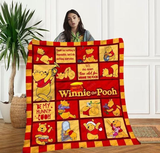 Discover Winnie The Pooh Vintage Quilt Blanket, Tigger Cozy Quilt Blanket, Bedding blanket, Bedding Decor, Home Decor Gift
