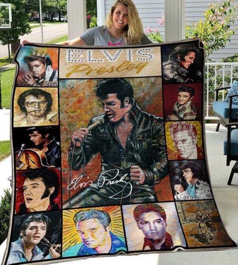 Elvis Presley Vintage Quilt Blanket, Elvis Presley Cozy Quilt Blanket, Bedding blanket, Bedding Decor, Home Decor Gift