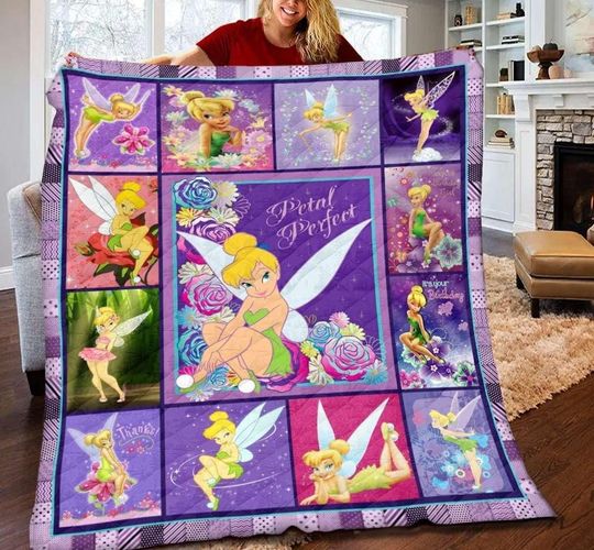 Discover Tinker Bell Vintage Quilt Blanket, Tinker Bell Cozy Quilt Blanket, Bedding blanket, Bedding Decor, Home Decor Gift