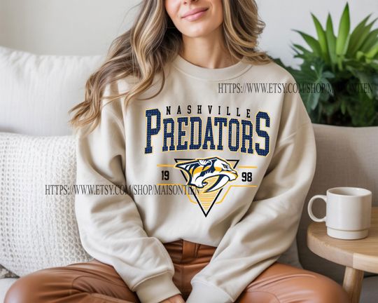 Discover Nashville Predator Sweatshirt, Vintage Nashville hockey shirt, Nashville Hockey Crewneck, Predators Hockey youth sweater, Hockey Fan gift