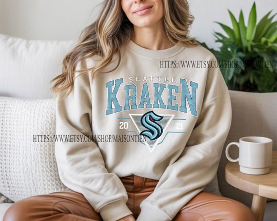 Discover Seattle Krake Sweatshirt, Vintage Seattle hockey shirt, Seattle Hockey Crewneck, Kraken Hockey youth sweater, Hockey Fan gift