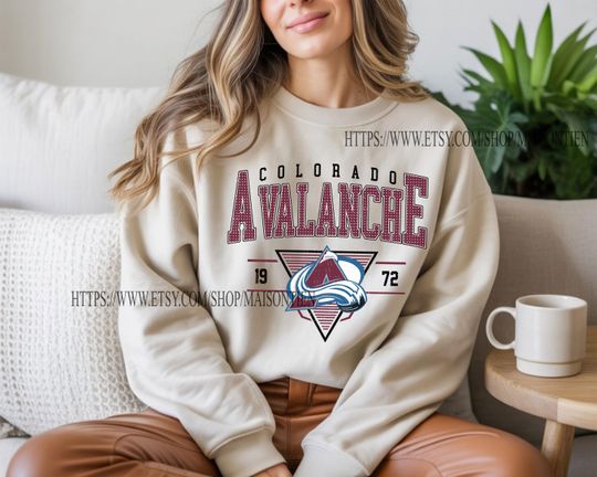 Colorado Avalanch Sweatshirt, Vintage Colorado hockey shirt, Colorado Hockey Crewneck, Avalanche Hockey youth sweater, Hockey Fan gift