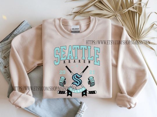 Discover Seattle Kraken Sweatshirt Crewneck, Vintage Kraken shirt, Seattle Hockey Fan shirt, Hockey Tee, Kraken Sweatshirt