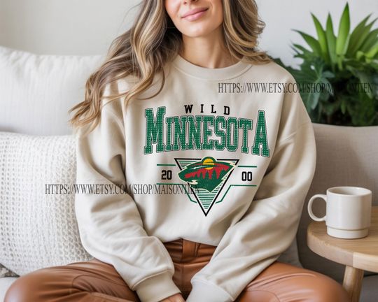 Discover Minnesota Wild Sweatshirt, Vintage Minnesota hockey shirt, Minnesota Hockey Crewneck, Wild Hockey youth sweater, Hockey Fan gift