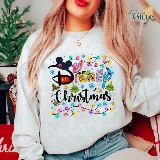 Discover Disneyland Christmas shirt,  Xmas Lights Shirt, Disneyworld Christmas shirts, Mickey and Friends Very Merry Christmas Party