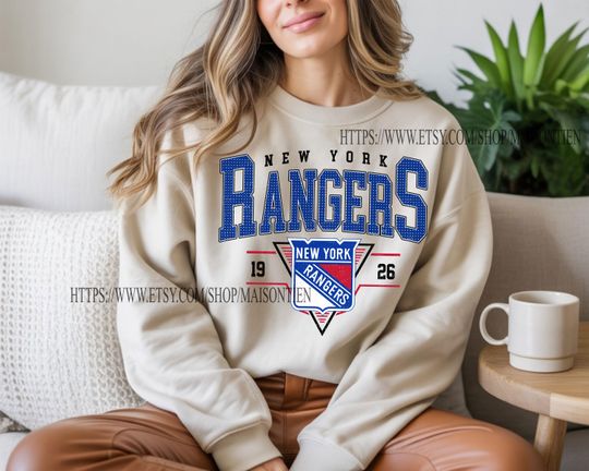 New York Rangers Sweatshirt Crewneck, Vintage Rangers shirt, New York Hockey Fan shirt, Hockey Tee, Rangers Sweatshirt