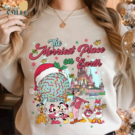 Discover Disneyland Epcot Christmas Shirt, The Merriest Place on Earth Shirt, Mickeys Very Merry Christmas Shirt, Matching Family Christmas Shirt