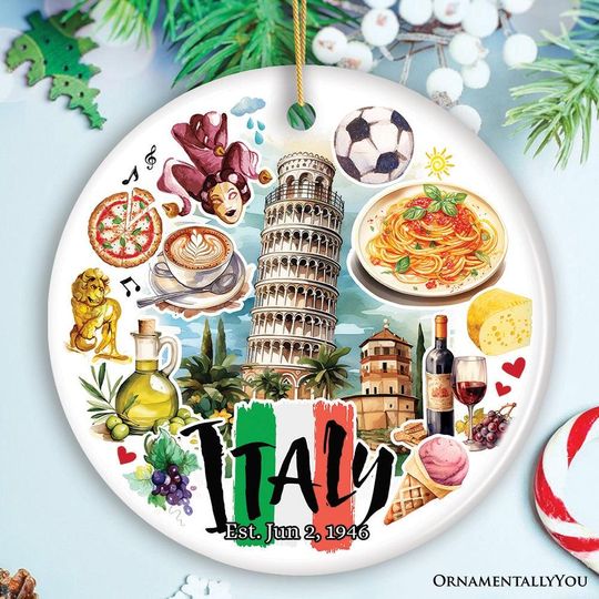 Discover Artistic Italy Landmarks Ornament, Italian Souvenir for Ceramic Christmas Gift