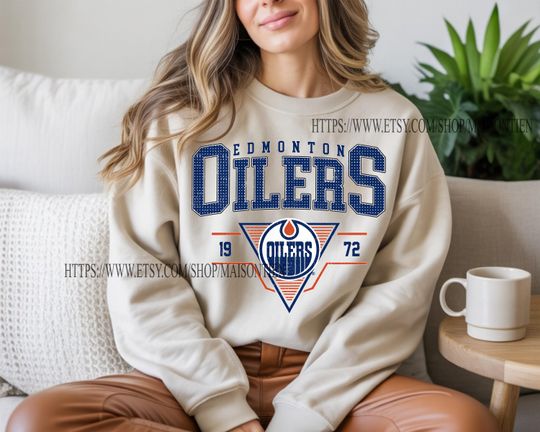 Discover Edmonton Oiler Sweatshirt, Vintage Edmonton hockey shirt, Edmonton Hockey Crewneck, Oilers Hockey youth sweater, Hockey Fan gift