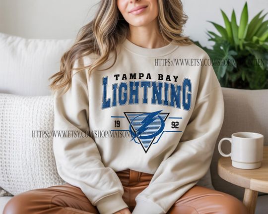 Discover Tampa Bay Lightning Sweatshirt, Vintage Tampa Bay hockey shirt, Tampa Bay Hockey Crewneck, Lightning Hockey youth sweater, Hockey Fan gift