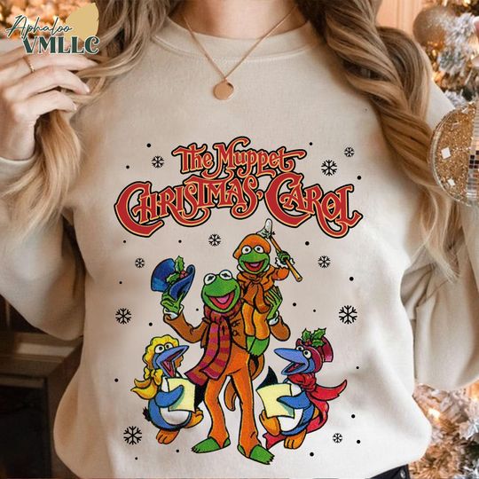 Retro 90s The Muppet Christmas Carol Characters Sweatshirt, Muppets Gonzo Xmas Sweatshirt | The Muppet Christmas Carol | The Muppet Christmas Shirt