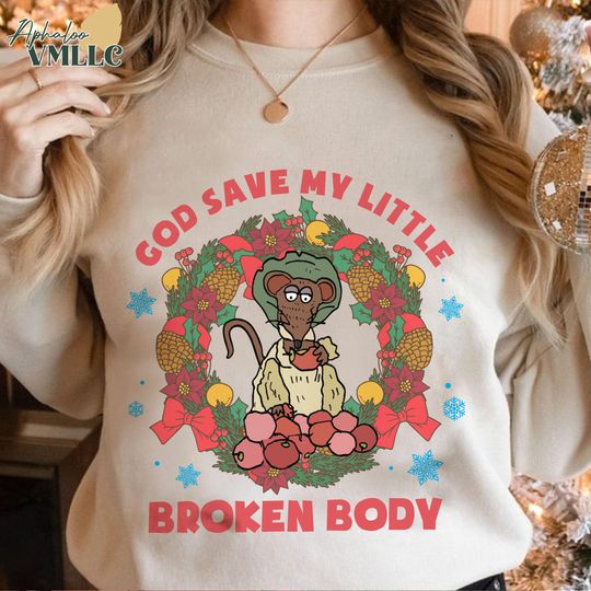 Discover God Save My Little Broken Body Rizzo the Rat Christmas Shit, Rizzo the Rat Muppet Tee, The Muppet Christmas Carol Movie Shirt
