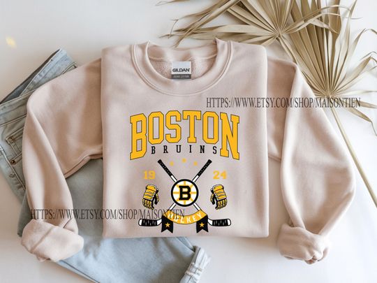 Vintage 90s Boston Bruins Hockey Sweatshirt, Boston Bruins Hockey Sweater, Boston Bruins Hoodie, Boston Bruins NHL Shirt