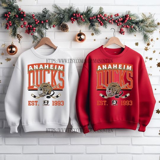 Anaheim Duck Sweatshirt, Vintage Anaheim hockey shirt, Anaheim Hockey Crewneck, Ducks Hockey youth sweater, Hockey Fan gift
