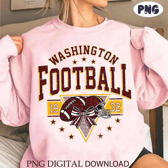 Washington Football Vintage Style PNG, Retro Washington Football PNG, Game Day Printable, Football Png  Digital Download HG7