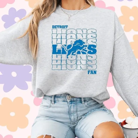 Detroit Lions Gray Crewneck Sweatshirt