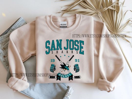 San Jose Sharks Sweatshirt | San Jose Sharks Merch | Vintage San Jose Hockey shirt | Personalized San Jose hockey tee | Hockey Gift