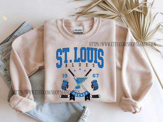 St. Louis Blues Sweatshirt Crewneck, Vintage Blues shirt, St. Louis Hockey Fan shirt, Hockey Tee, Blues Sweatshirt, St. Louis Hockey Shirt