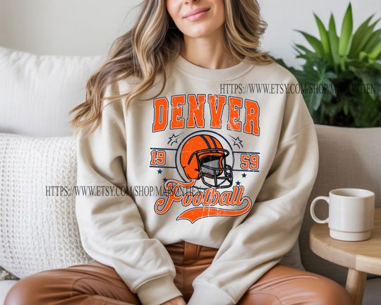 Discover Denver Football sweatshirt crewneck tshirt, Denver Football Fan Tee, Denver Football Game Day Apparel, Vintage Football Tee
