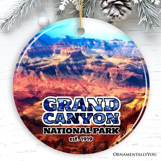 Grand Canyon National Park Scenic Ceramic Ornament, Arizonna Souvenir Christmas Decoration