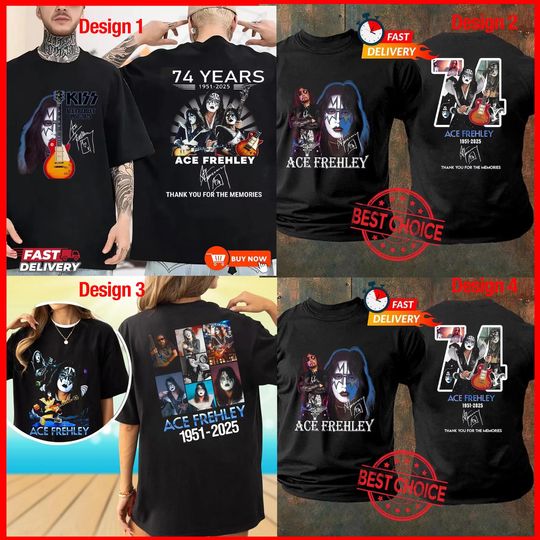 Discover Ace Frehley Tribute Shirt - Thanks You For The Memories 19512025 Shirt Rock and Roll Legend Tee, Music Personalized Fans Vintage Shirt