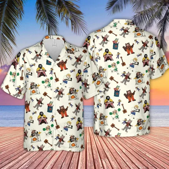 Discover The Rock-afire Explosion Hawaiian Button Down Shirt Unisex Adults S-5XL