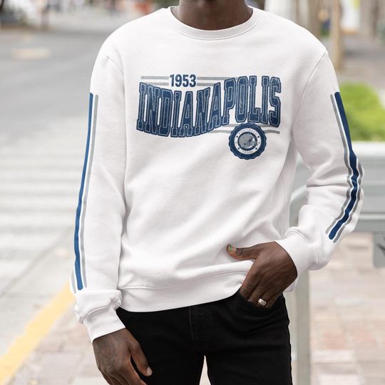 Indianapolis Football Retro Crewneck Sweatshirt, Colt Retro Stripe Sleeve Sweatshirt, Indy Colt Unisex Shirt, Game Day Shirt, Colt Fan Gift