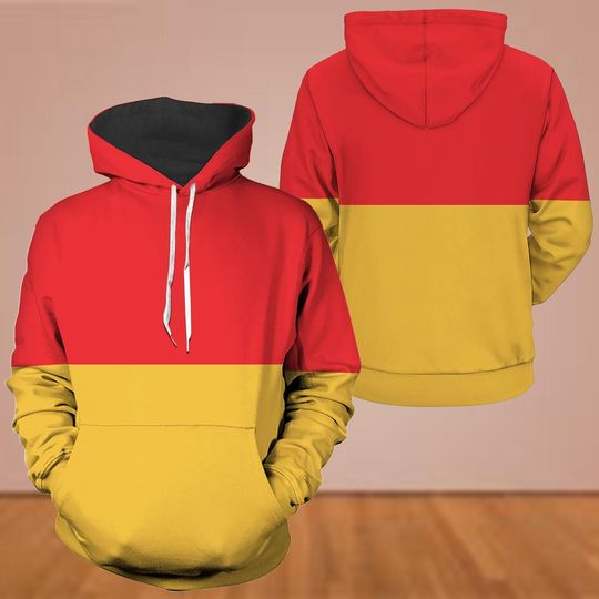 Discover Pooh Bear Costume Hoodie, Winnie Inspired Sweatshirt, Winne The Pooh Halloween Outfit, Red and Yellow Hoodie, Cosplay Gift