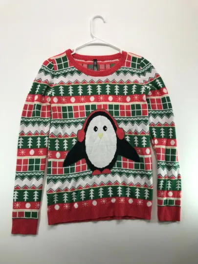 Discover Christmas Penguin Sweater Women's Size S