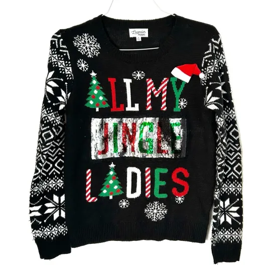 Discover Flip Sequin Ugly Christmas Sweater All My Jingle Ladies Single Holiday Beyoncé