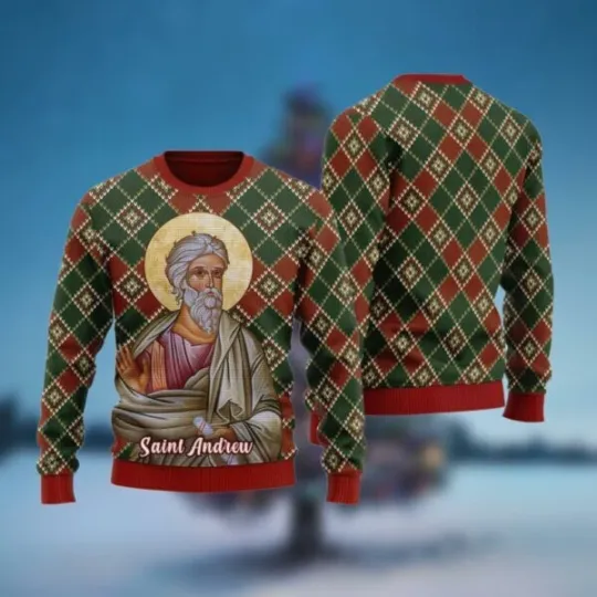 Discover Andrew the Apostle Ugly Christmas Sweater BG