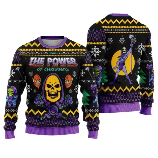 Discover Skeletor's Christmas Power Retro Holiday Knitwear Ugly Sweater