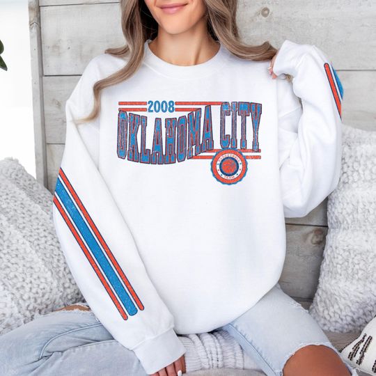 Oklahoma City Basketball Retro Unisex Sweatshirt, Thunder Basketball Fan Gift, Vintage Style Jumper, Sports Fan Apparel, Basketball Fan Gift