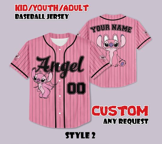 Discover Custom Stitch Angel Baseball Jersey, Disneyland Jersey, Birthday Gift