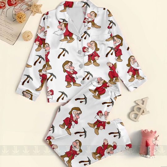 Discover Grumpy Unisex Satin Pajamas Set, Spooky Season Pajamas