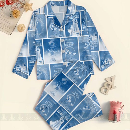 Discover Fantasia Mickey Sorcerer Unisex Satin Pajamas Set, Spooky Season Pajamas