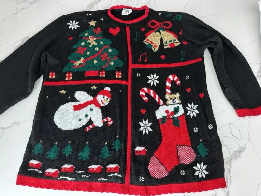 Vintage Festive Nutcracker Ugly Christmas Party Sweater - Plus Size 2X