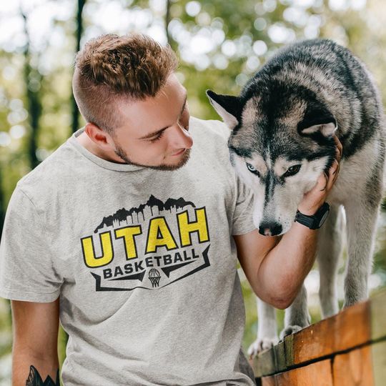 Discover Utah Basketball Crew Neck T-Shirt Vintage Utah Sports Fan Gift
