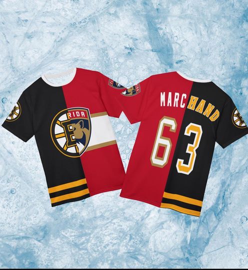 Conflicted Marchand Fan T-Shirt - Unique Bruins Split Design - Limited Edition - Florida Panthers - Boston Bruins - Brad Marchand AOP Tee